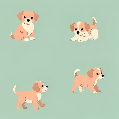 Puppy Promenade Wallpaper