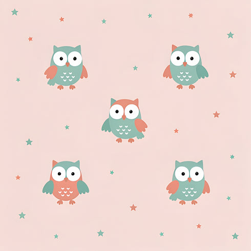 Starlit Owlets Wallpaper