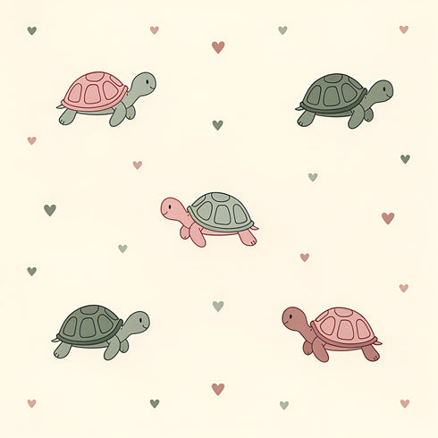 Sage Shell Hearts Wallpaper