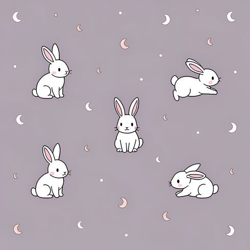 Moonlit Bunnies Wallpaper