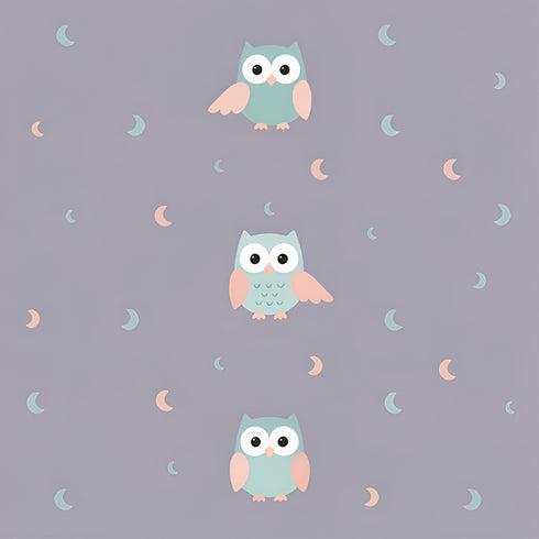 Moonlit Owlets Wallpaper