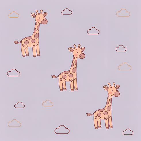 Lavender Giraffe Dreams Wallpaper