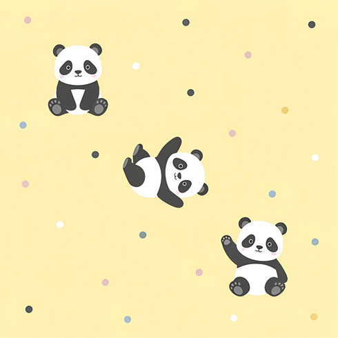 Panda Confetti Frolic Wallpaper