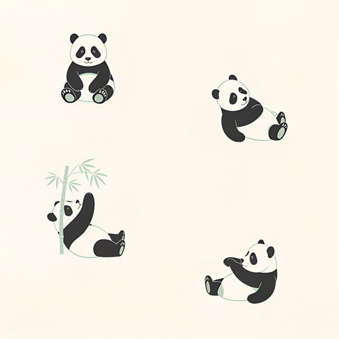 Mint Panda Grove Wallpaper