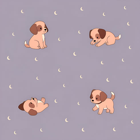 Moonlit Pups Wallpaper